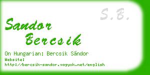sandor bercsik business card