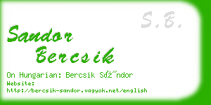 sandor bercsik business card